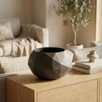 Casa si Gradina - Decoratiuni - Obiecte decorative - Vaze si boluri decorative - Bol Decorativ Geometric, Negru, 14 cm - Infinity.ro