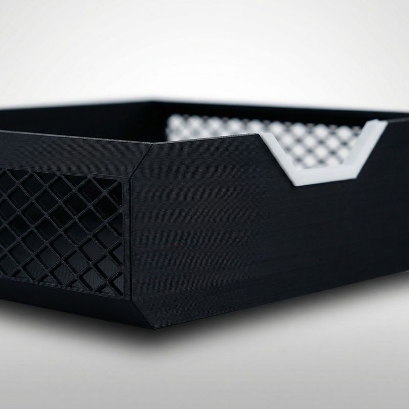 Carti si Birotica - Birotica - Accesorii de birou - Suporturi accesorii birou - Organizator Birou cu Sertare Minimalist, Negru cu Verde, 20 cm - Infinity.ro