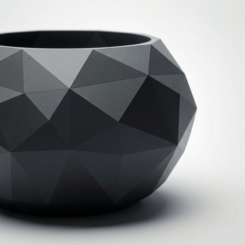 Casa si Gradina - Decoratiuni - Obiecte decorative - Vaze si boluri decorative - Bol Decorativ Geometric, Negru, 14 cm - Infinity.ro