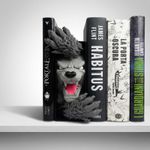 Carti si Birotica - Carti - Accesorii pentru cititori - Book Nook Decorativ Lup Mistic, Gri, 17 cm - Infinity.ro