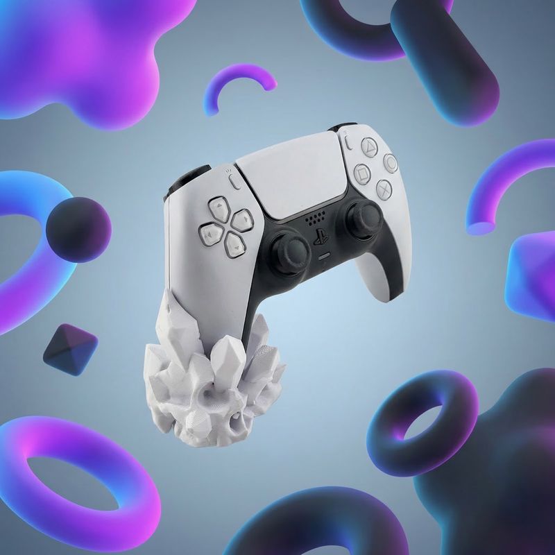 PC, gaming si accesorii - Gaming - Accesorii gaming - Accesorii console gaming - Suport pentru Controller, Alb, 7 cm, design cristale - Infinity.ro