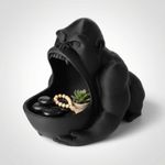 Casa si Gradina - Decoratiuni - Obiecte decorative - Vaze si boluri decorative - Bol Decorativ Sculptural Gorilla, Negru, 18 cm - Infinity.ro
