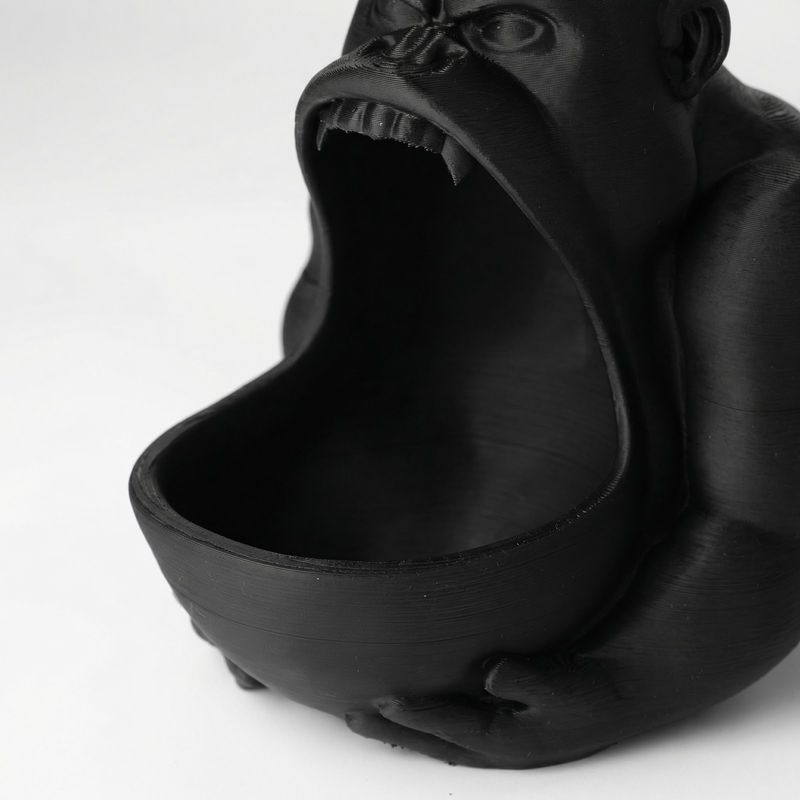 Casa si Gradina - Decoratiuni - Obiecte decorative - Vaze si boluri decorative - Bol Decorativ Sculptural Gorilla, Negru, 18 cm - Infinity.ro