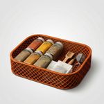 Casa si Gradina - Mobilier - Organizare si depozitare - Cutii depozitare - Tavita Organizatoare Geometrica, Portocaliu, 16 cm - Infinity.ro