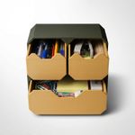 Carti si Birotica - Birotica - Accesorii de birou - Suporturi accesorii birou - Organizator Birou cu Sertare Minimalist, Negru/Auriu, 24 cm - Infinity.ro