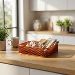 Casa si Gradina - Mobilier - Organizare si depozitare - Cutii depozitare - Tavita Organizatoare Geometrica, Portocaliu, 16 cm - Infinity.ro