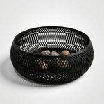 Casa si Gradina - Decoratiuni - Obiecte decorative - Vaze si boluri decorative - Bol Decorativ cu Model Lattice Spiral, Negru, 23 cm - Infinity.ro