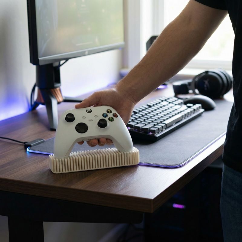 PC, gaming si accesorii - Gaming - Accesorii gaming - Accesorii console gaming - Suport Controller, Bej, 17 cm - Infinity.ro