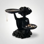 Fashion, accesorii si bijuterii - Femei - Bijuterii femei - Cutii bijuterii - Suport Bijuterii cu Tavi Duble Celest, Negru, 20 cm - Infinity.ro