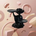 Fashion, accesorii si bijuterii - Femei - Bijuterii femei - Cutii bijuterii - Suport Bijuterii cu Tavi Duble Celest, Negru, 20 cm - Infinity.ro