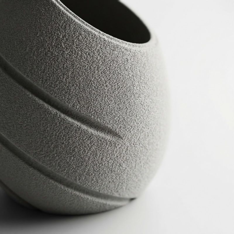 Casa si Gradina - Decoratiuni - Obiecte decorative - Vaze si boluri decorative - Vaza Decorativa cu Linii Diagonale, Gri, 24 cm - Infinity.ro