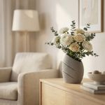 Casa si Gradina - Decoratiuni - Obiecte decorative - Vaze si boluri decorative - Vaza Decorativa cu Linii Diagonale, Gri, 24 cm - Infinity.ro