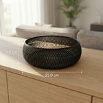 Casa si Gradina - Decoratiuni - Obiecte decorative - Vaze si boluri decorative - Bol Decorativ cu Model Lattice Spiral, Negru, 23 cm - Infinity.ro