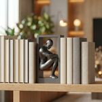 Carti si Birotica - Carti - Accesorii pentru cititori - Suport de Carti Sculptural Silueta Contemplativa, Negru, 15 cm - Infinity.ro