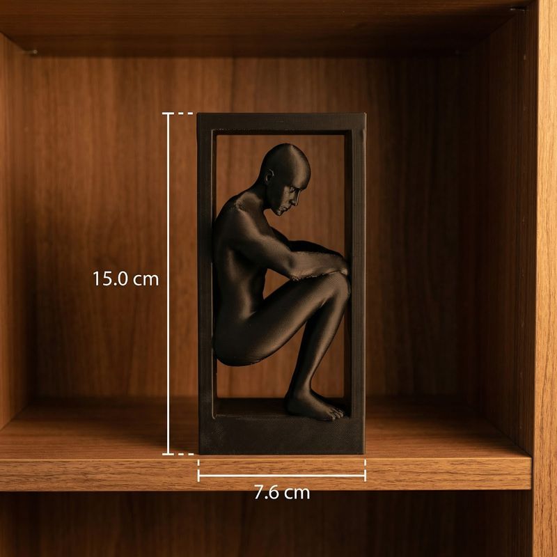 Carti si Birotica - Carti - Accesorii pentru cititori - Suport de Carti Sculptural Silueta Contemplativa, Negru, 15 cm - Infinity.ro