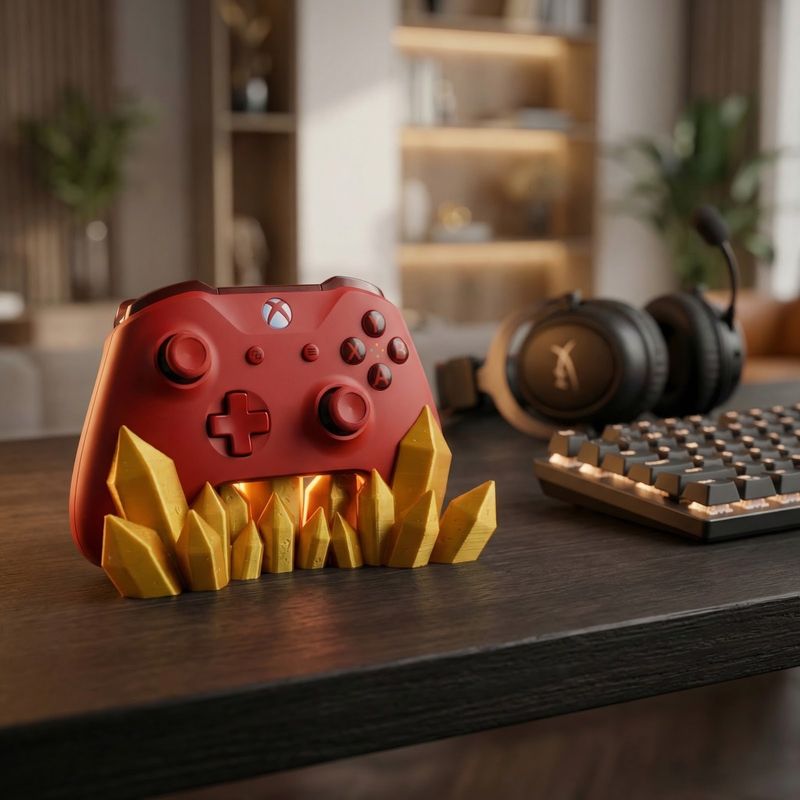 PC, gaming si accesorii - Gaming - Accesorii gaming - Accesorii console gaming - Suport controller gaming cu design cristale, auriu, 15 cm - Infinity.ro