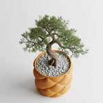 Casa si Gradina - Gradinarit si plante - Plante si ghivece - Ghivece si suporturi - Ghiveci exclusivist cu design tridimensional si aspect premium, culoare Amber Glow, plastic PLA, diametru 11cm, inaltime 12cm - Infinity.ro