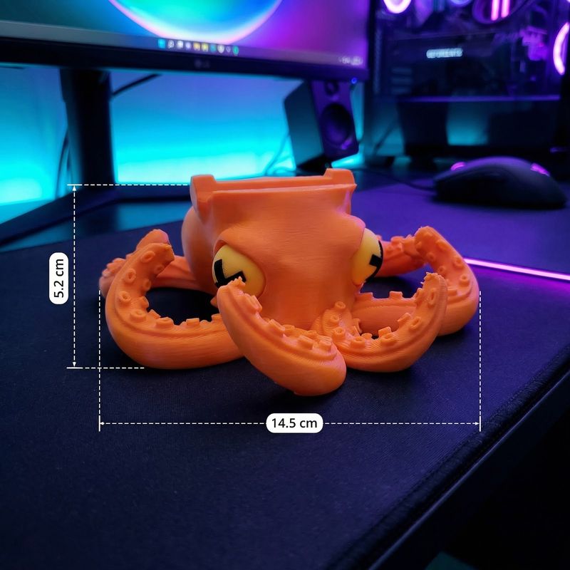 PC, gaming si accesorii - Gaming - Accesorii gaming - Accesorii console gaming - Suport Controller Tentacular Decorativ, Portocaliu, 15cm - Infinity.ro