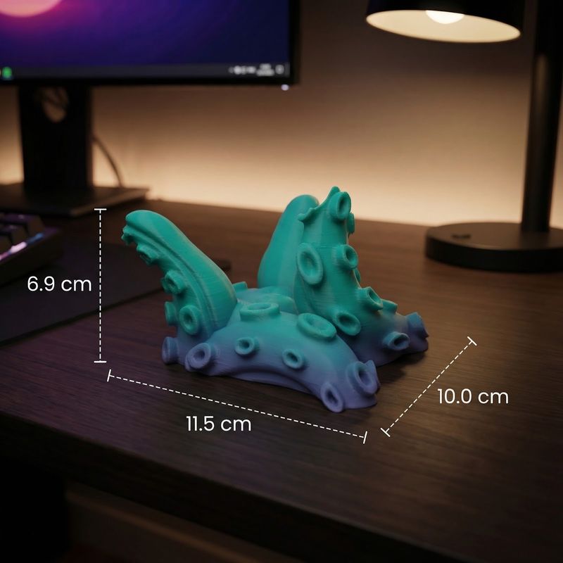 PC, gaming si accesorii - Gaming - Accesorii gaming - Accesorii console gaming - Suport Controller 3D Turcoaz, Tentacule Marine, 12 cm - Infinity.ro