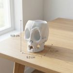 Carti si Birotica - Birotica - Accesorii de birou - Suporturi accesorii birou - Suport Pixuri Gothic Craniu, Alb, 12 cm - Infinity.ro