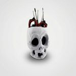 Carti si Birotica - Birotica - Accesorii de birou - Suporturi accesorii birou - Suport Pixuri Gothic Craniu, Alb, 12 cm - Infinity.ro