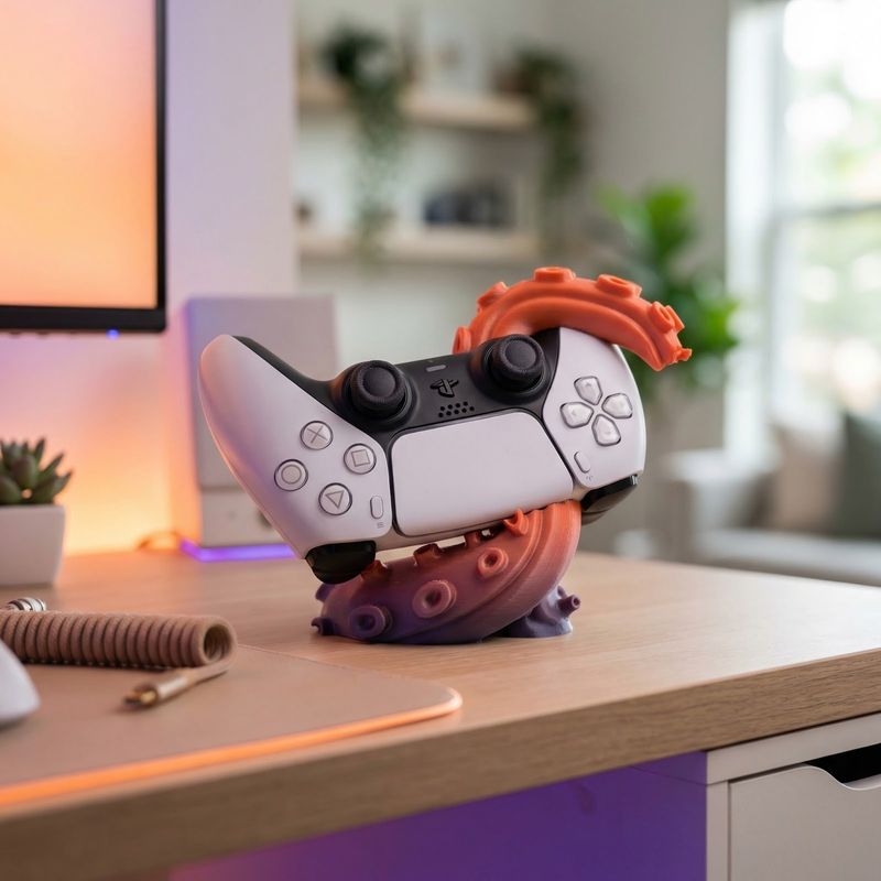 PC, gaming si accesorii - Gaming - Accesorii gaming - Accesorii console gaming - Suport controller tentacular, rosu, 13 cm - Infinity.ro
