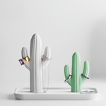 Fashion, accesorii si bijuterii - Femei - Bijuterii femei - Cutii bijuterii - Suport Bijuterii Design Cactus, Alb & Verde, 20 cm - Infinity.ro