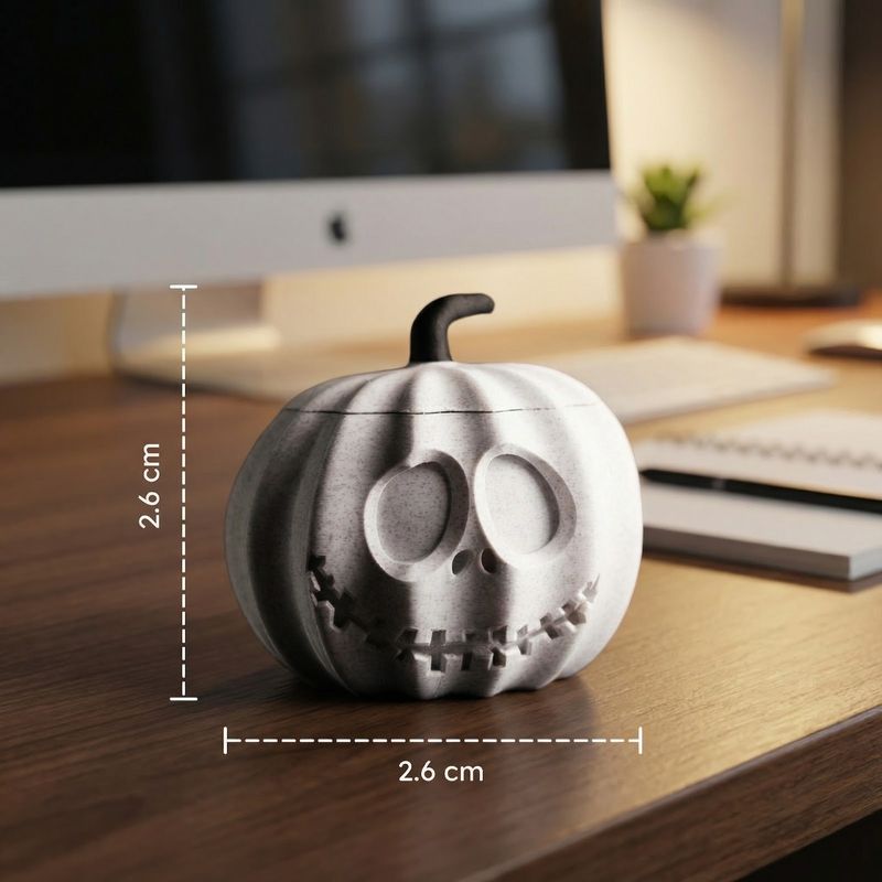 Casa si Gradina - Mobilier - Organizare si depozitare - Cutii depozitare - Cutie depozitare decorativa Halloween, dovleac alb, 3 cm - Infinity.ro