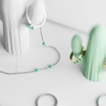 Fashion, accesorii si bijuterii - Femei - Bijuterii femei - Cutii bijuterii - Suport Bijuterii Design Cactus, Alb & Verde, 20 cm - Infinity.ro