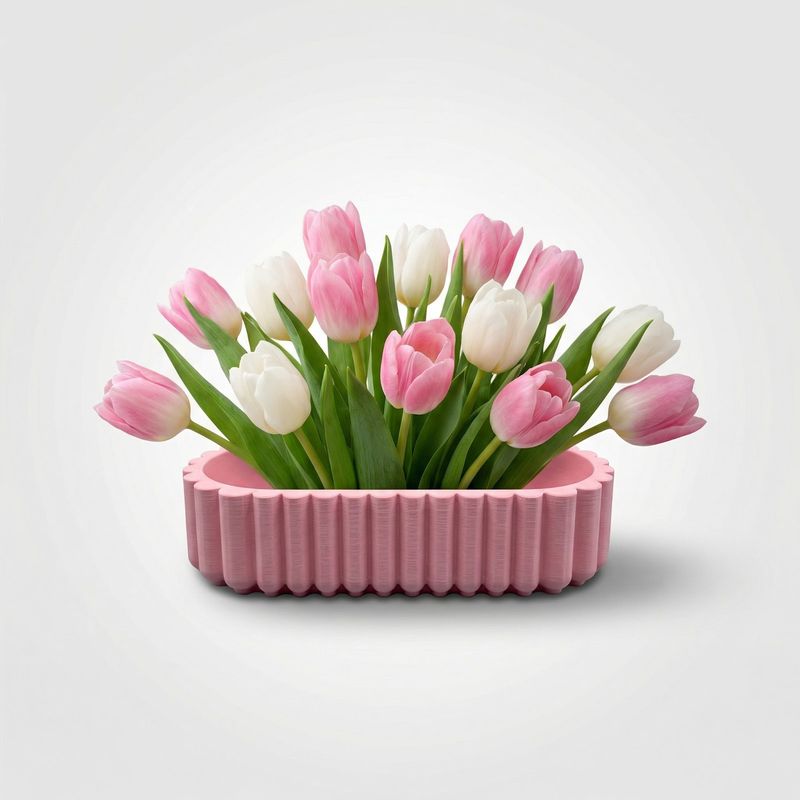 Casa si Gradina - Decoratiuni - Obiecte decorative - Vaze si boluri decorative - Tavita Decorativa Ovala cu Margini Ondulate, Roz, 13 cm - Infinity.ro