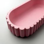 Casa si Gradina - Decoratiuni - Obiecte decorative - Vaze si boluri decorative - Tavita Decorativa Ovala cu Margini Ondulate, Roz, 13 cm - Infinity.ro