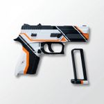 Jucarii, Copii si Bebe - Jucarii si jocuri - Jucarii de rol - Arme de jucarie - Pistol de jucarie futurist, Alb/Negru/Portocaliu, 3 cm - Infinity.ro