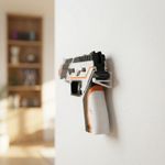 Jucarii, Copii si Bebe - Jucarii si jocuri - Jucarii de rol - Arme de jucarie - Pistol de jucarie futurist, Alb/Negru/Portocaliu, 3 cm - Infinity.ro