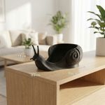 Casa si Gradina - Decoratiuni - Obiecte decorative - Vaze si boluri decorative - Bol Decorativ Sculptural Melc, Negru, 18 cm - Infinity.ro