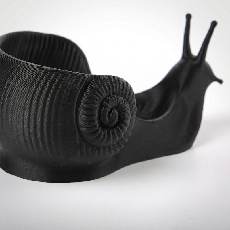 Casa si Gradina - Decoratiuni - Obiecte decorative - Vaze si boluri decorative - Bol Decorativ Sculptural Melc, Negru, 18 cm - Infinity.ro