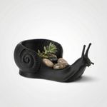 Casa si Gradina - Decoratiuni - Obiecte decorative - Vaze si boluri decorative - Bol Decorativ Sculptural Melc, Negru, 18 cm - Infinity.ro