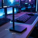 PC, gaming si accesorii - Periferice PC - Periferice Diverse - Suport casti minimalista, negru, 14 cm - Infinity.ro