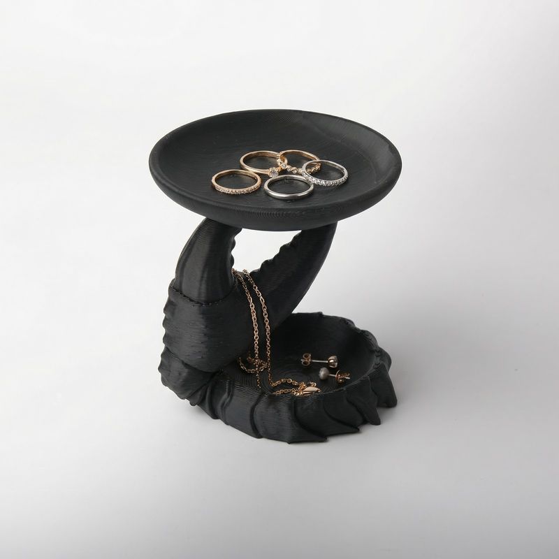 Fashion, accesorii si bijuterii - Femei - Bijuterii femei - Cutii bijuterii - Tavita pentru Bijuterii cu Design Marin, Negru, 14 cm - Infinity.ro