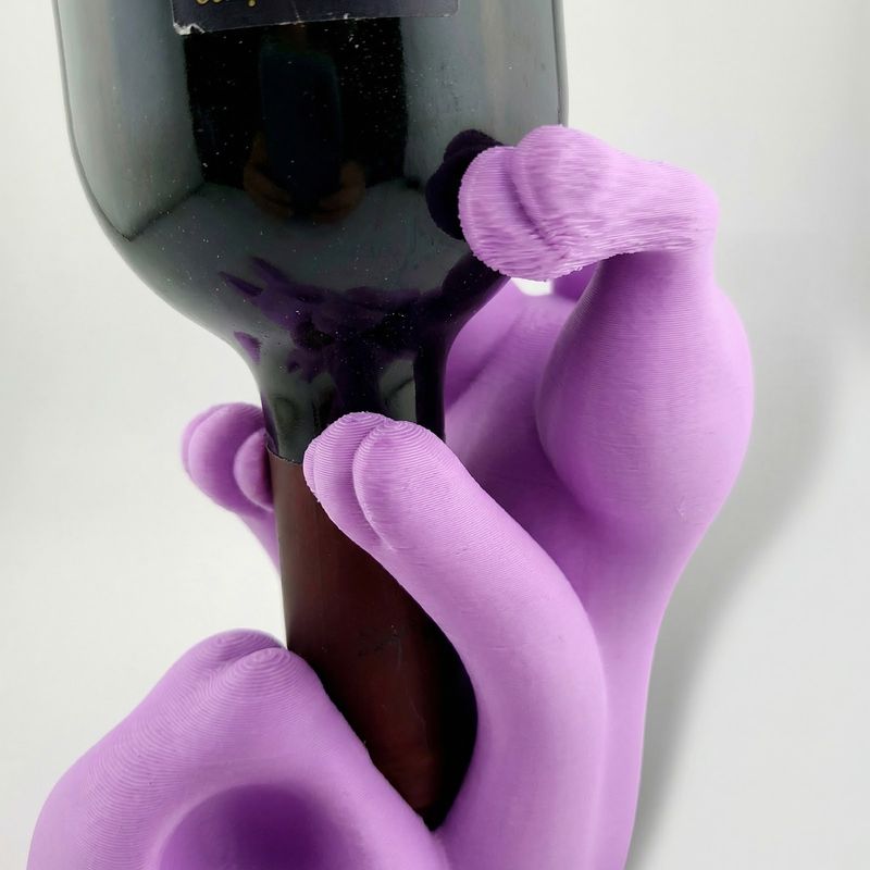 Casa si Gradina - Bucatarie si vesela - Accesorii bar - Suporturi bauturi - Suport Sticla de Vin Iepure Jucaus, Mov, 20 cm - Infinity.ro