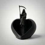 Casa si Gradina - Decoratiuni - Obiecte decorative - Accesorii decorative - Bol decorativ tip tavita Inima Gotica, negru, 18cm - Infinity.ro