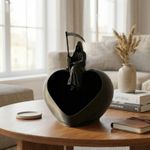 Casa si Gradina - Decoratiuni - Obiecte decorative - Accesorii decorative - Bol decorativ tip tavita Inima Gotica, negru, 18cm - Infinity.ro