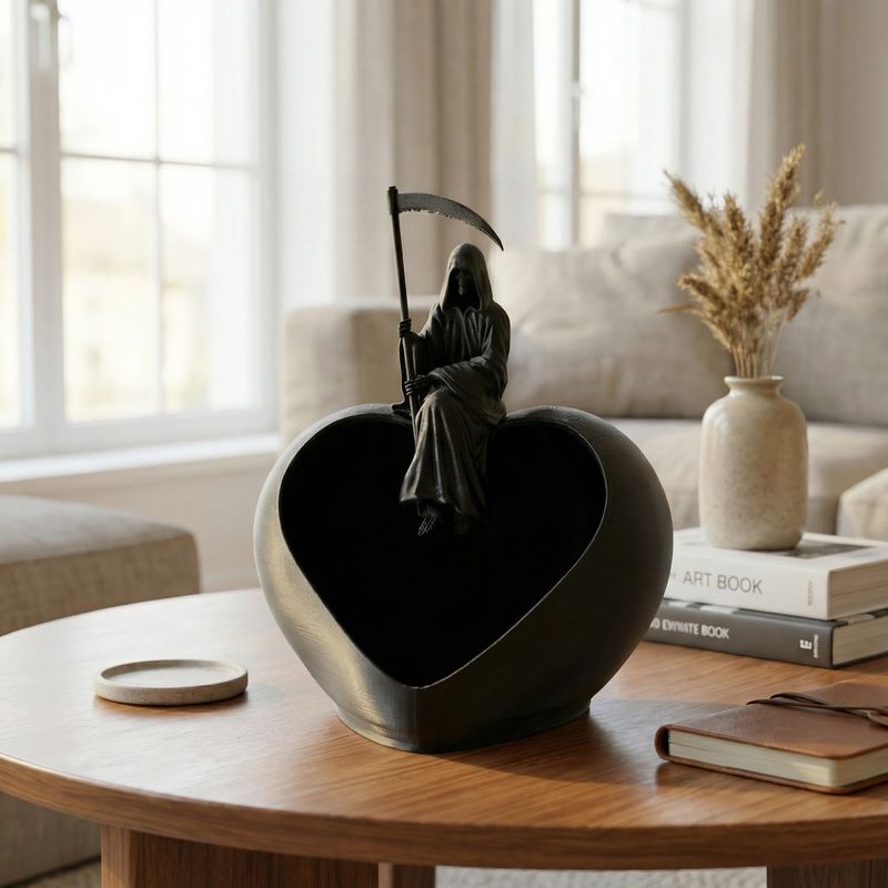 Casa si Gradina - Decoratiuni - Obiecte decorative - Accesorii decorative - Bol decorativ tip tavita Inima Gotica, negru, 18cm - Infinity.ro