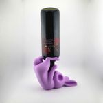 Casa si Gradina - Bucatarie si vesela - Accesorii bar - Suporturi bauturi - Suport Sticla de Vin Iepure Jucaus, Mov, 20 cm - Infinity.ro