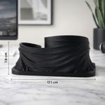 Carti si Birotica - Birotica - Accesorii de birou - Suporturi accesorii birou - Organizator birou sculptural, negru, 17 cm, design cu efect de drapaj - Infinity.ro