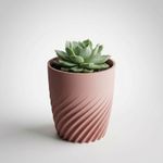 Casa si Gradina - Gradinarit si plante - Plante si ghivece - Ghivece si suporturi - Ghiveci Decorativ cu Nervuri Spiralate, Roz pudrat, 17 cm - Infinity.ro