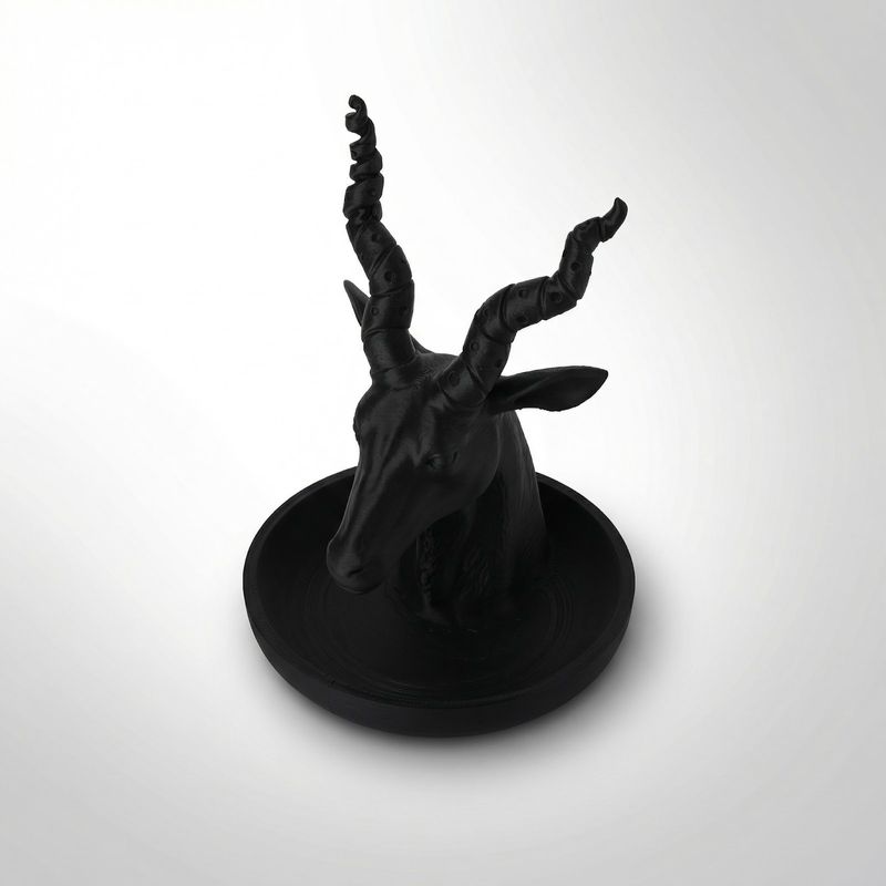 Casa si Gradina - Decoratiuni - Obiecte decorative - Accesorii decorative - Tava Organizatoare Decorativa cu Cap de Antilopa, Neagra, 20 cm - Infinity.ro