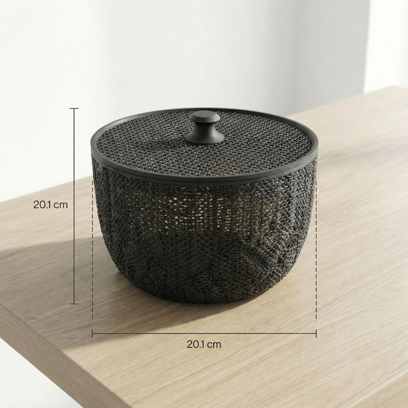 Casa si Gradina - Mobilier - Organizare si depozitare - Cutii depozitare - Cos de depozitare ventilat cu capac, negru, 20 cm - Infinity.ro