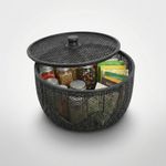 Casa si Gradina - Mobilier - Organizare si depozitare - Cutii depozitare - Cos de depozitare ventilat cu capac, negru, 20 cm - Infinity.ro