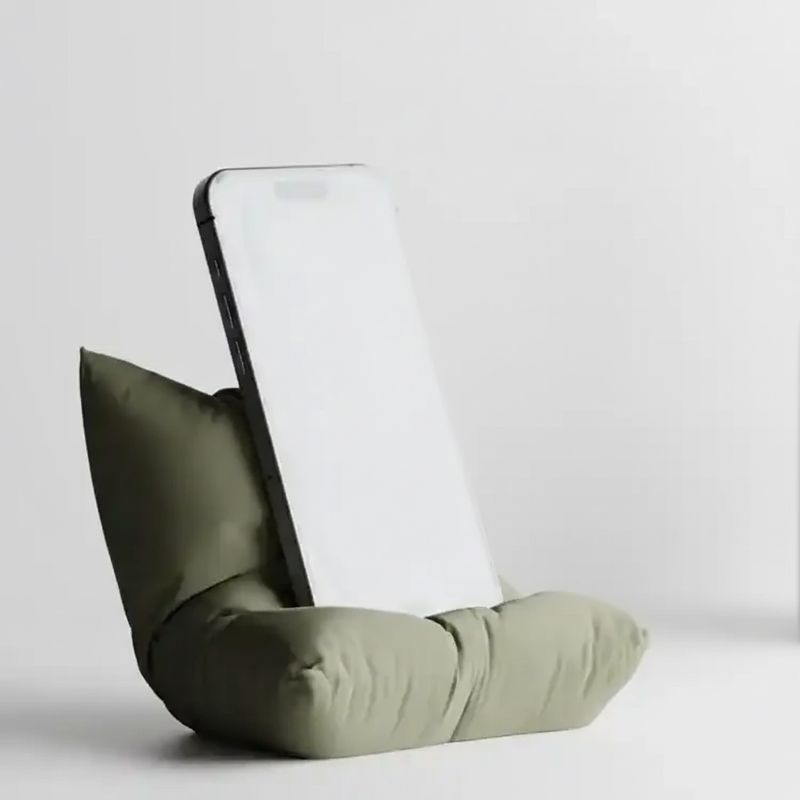 Laptop, Telefoane si Tablete - Telefoane mobile si accesorii - Accesorii Telefoane - Suport si docking telefoane - Suport pentru telefon, design modern, forma de perna, plastic, 3D printat, verde inchis - Infinity.ro