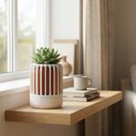 Casa si Gradina - Gradinarit si plante - Plante si ghivece - Ghivece si suporturi - Ghiveci Decorativ cu Nervuri Aerisite, Alb, 12 cm - Infinity.ro